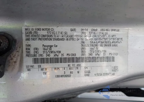 2014 Ford Focus Se из США, поврежденный, VIN 1FADP3K28EL409033